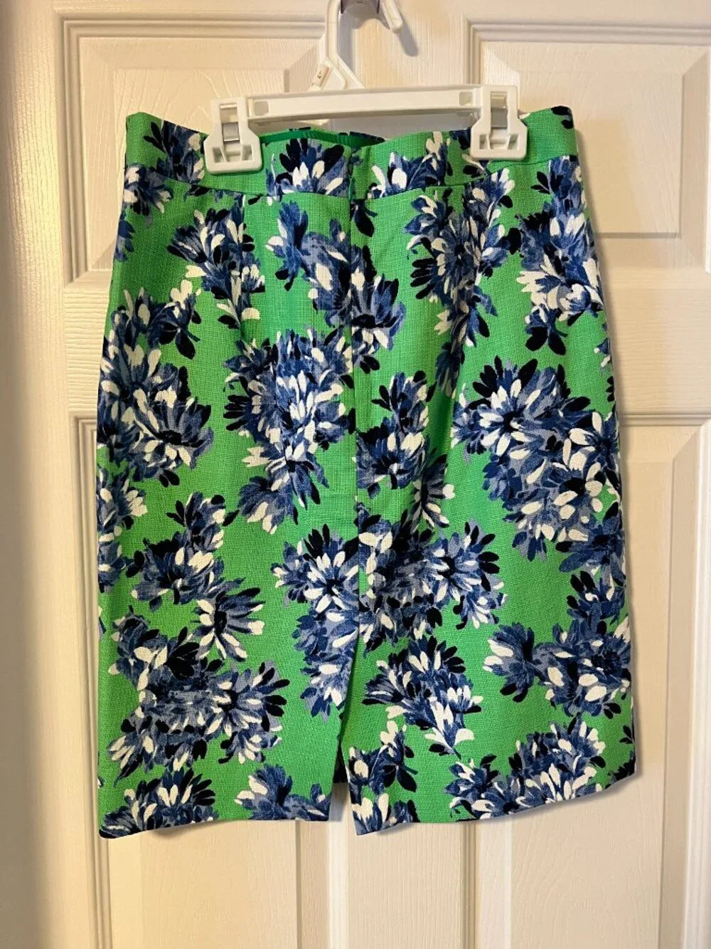 J.Crew Floral Pencil Skirt Green Blue Print Size 4